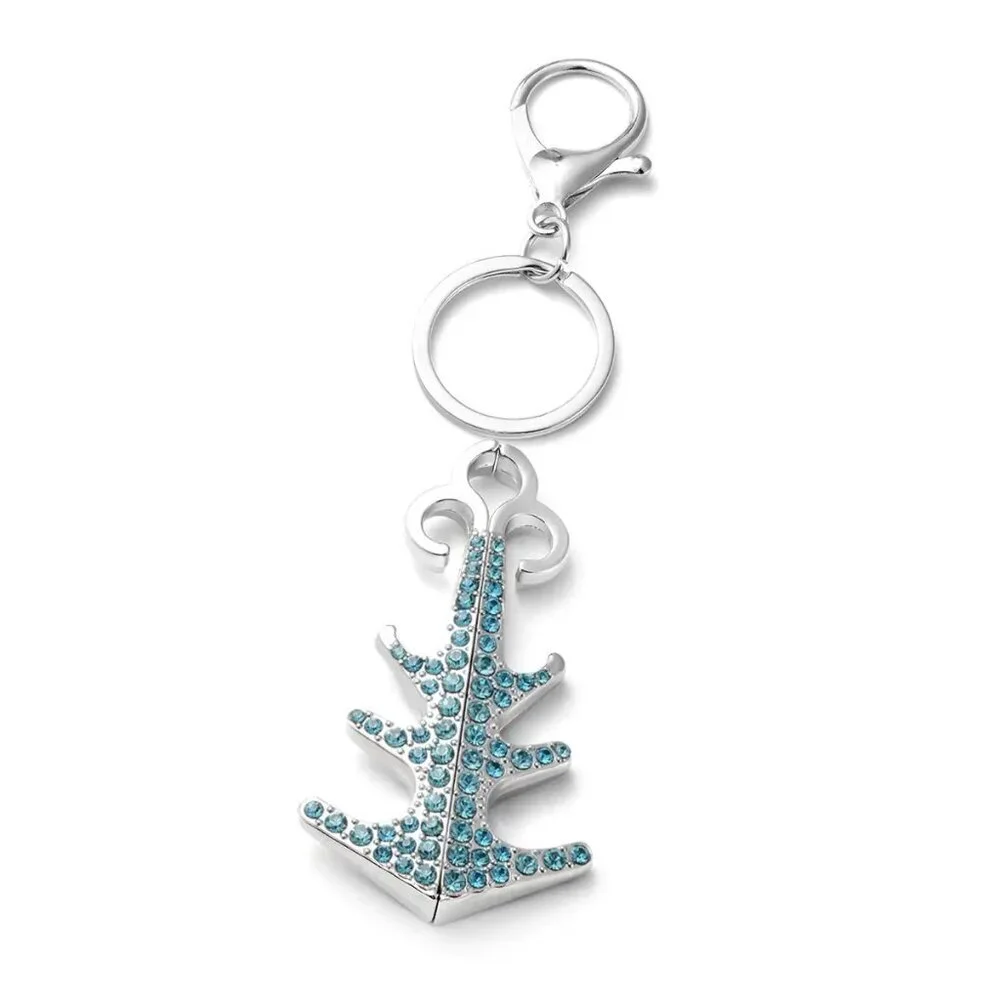 New, Blue Austrian Crystal Enameled Anchor Conertable Pendant Necklace - Picture 6 of 7